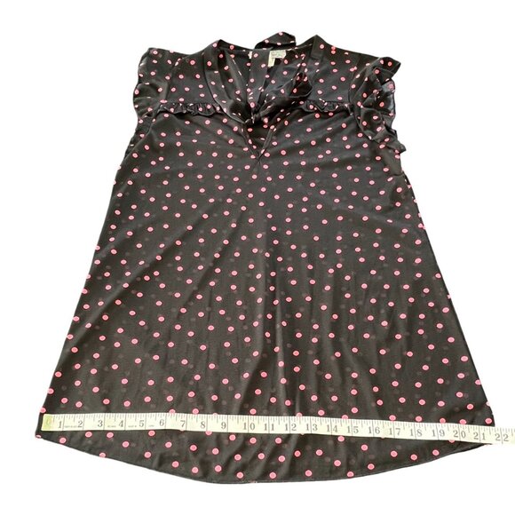 Robin's Nest Maternity | Sheer Black & Pink Polka Dot Blouse - Picture 5 of 7